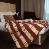 Cotton Throw Thick and Thin Thread Pattern (Rust)
