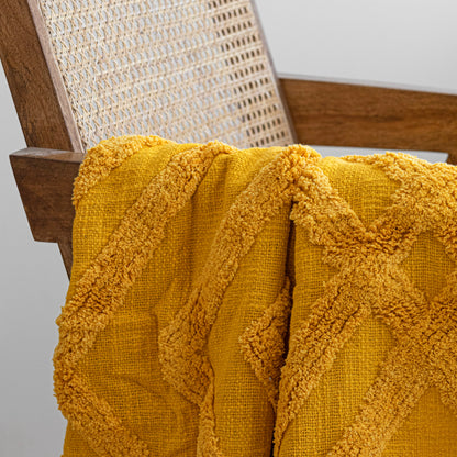 Featherfield Yellow Grid - Tufted Throw 