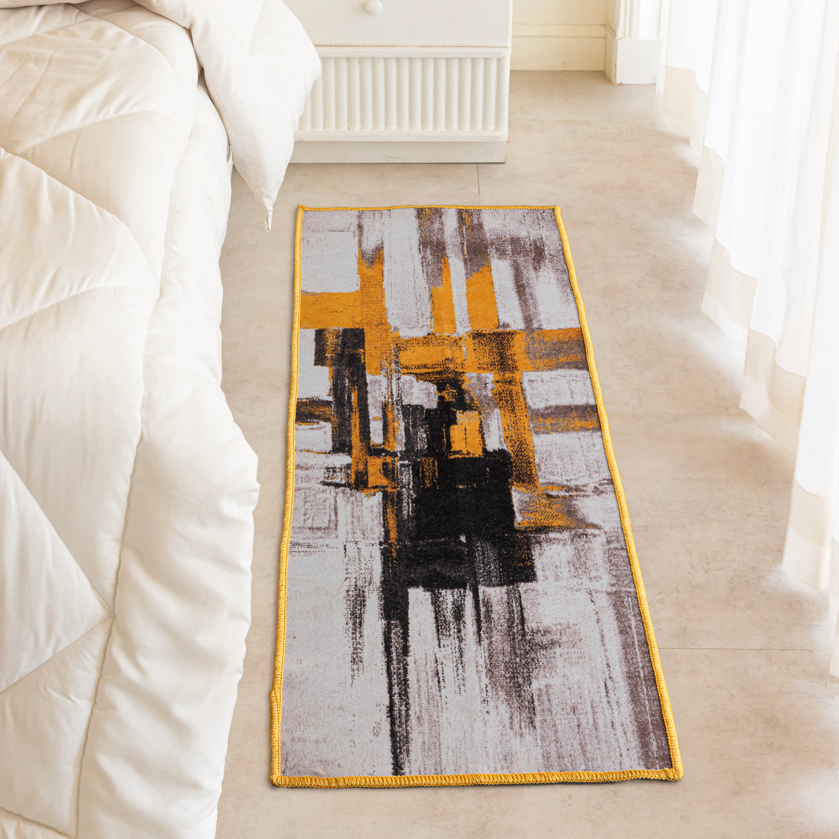 Imprimer Scribble - Digitally Printed Felt Runner Rug (Multicolor)