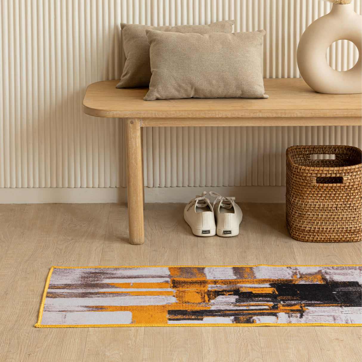 Imprimer Scribble - Digitally Printed Felt Runner Rug (Multicolor)