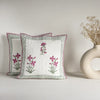 Ombre Orchid - Hand Block Print Quilted Cushion Cover (Pink)