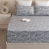 Imprimer Lilac - Leaf Printed Bedsheet (Grey)