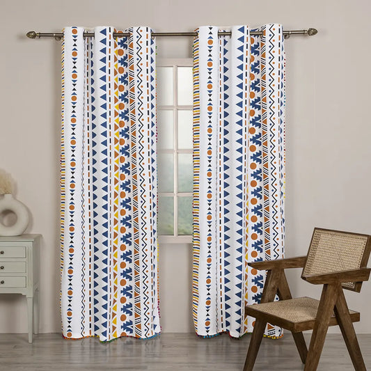 Imprimer Handpicked Santo - Printed Semi Blackout Curtain (Blue)curtain