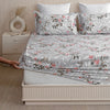Imprimer floral dove - Printed Fitted Bedsheet (Gainsboro Grey)