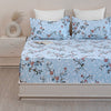 Imprimer floral mist - Printed Bedsheet (Light Cyan)