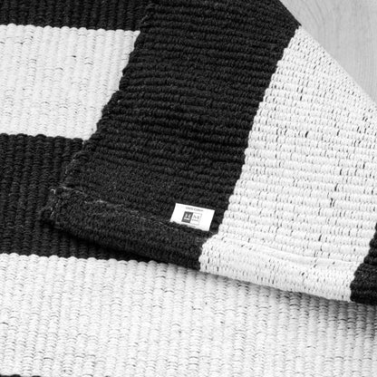 Breton Shadowplay - Plaid Rug Black & White Stripe