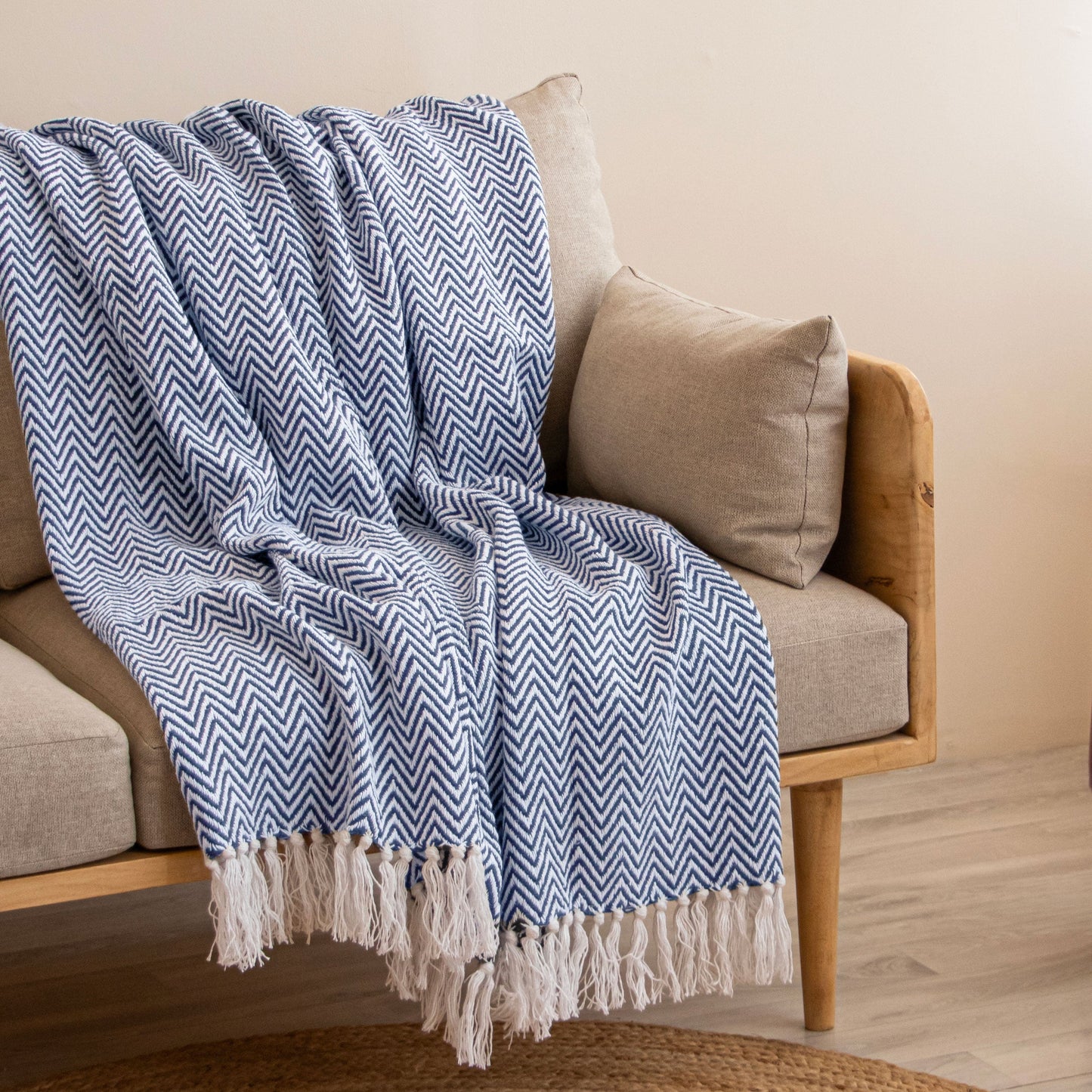 Tessitura Blue Chevron - Throw