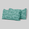 Imprimer Lilac - Leaf Printed Pillow Cover (Aqua Blue)