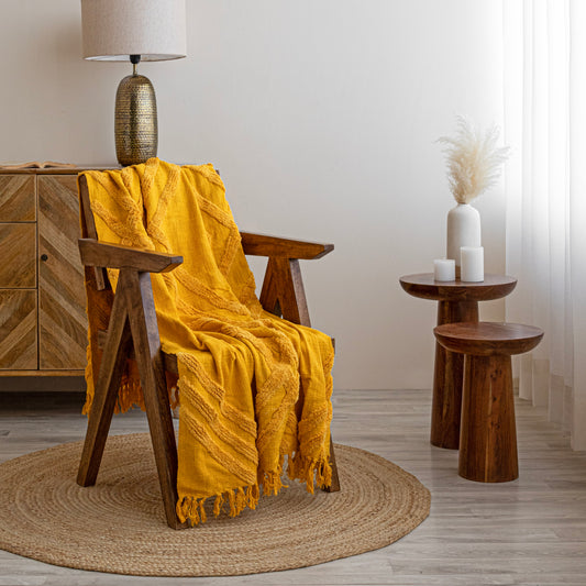 Featherfield Yellow Grid - Tufted ThrowFeatherfield Yellow Grid - Tufted Throw