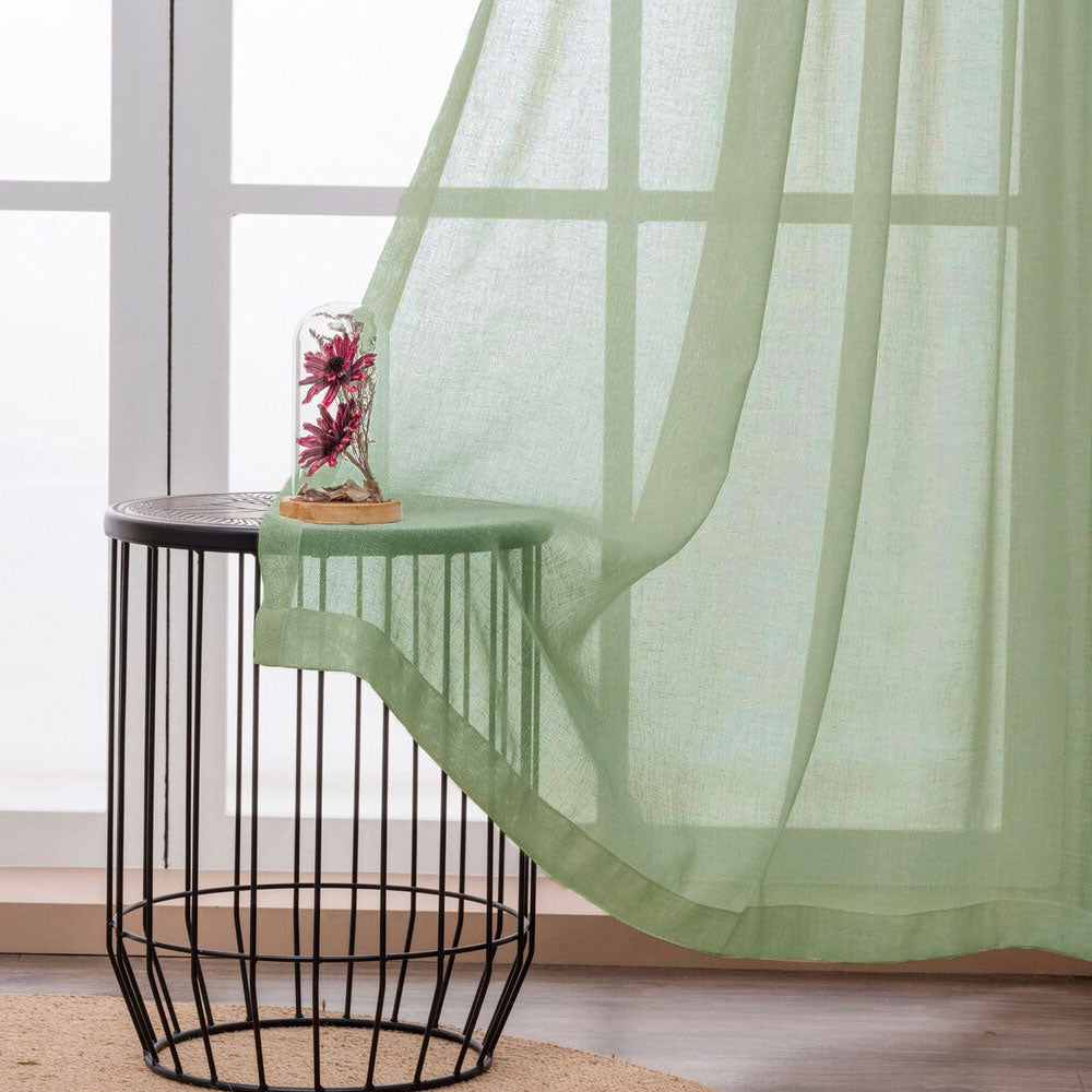 Fort Absolute - Rod Pocket Mint Green Sheer Curtain