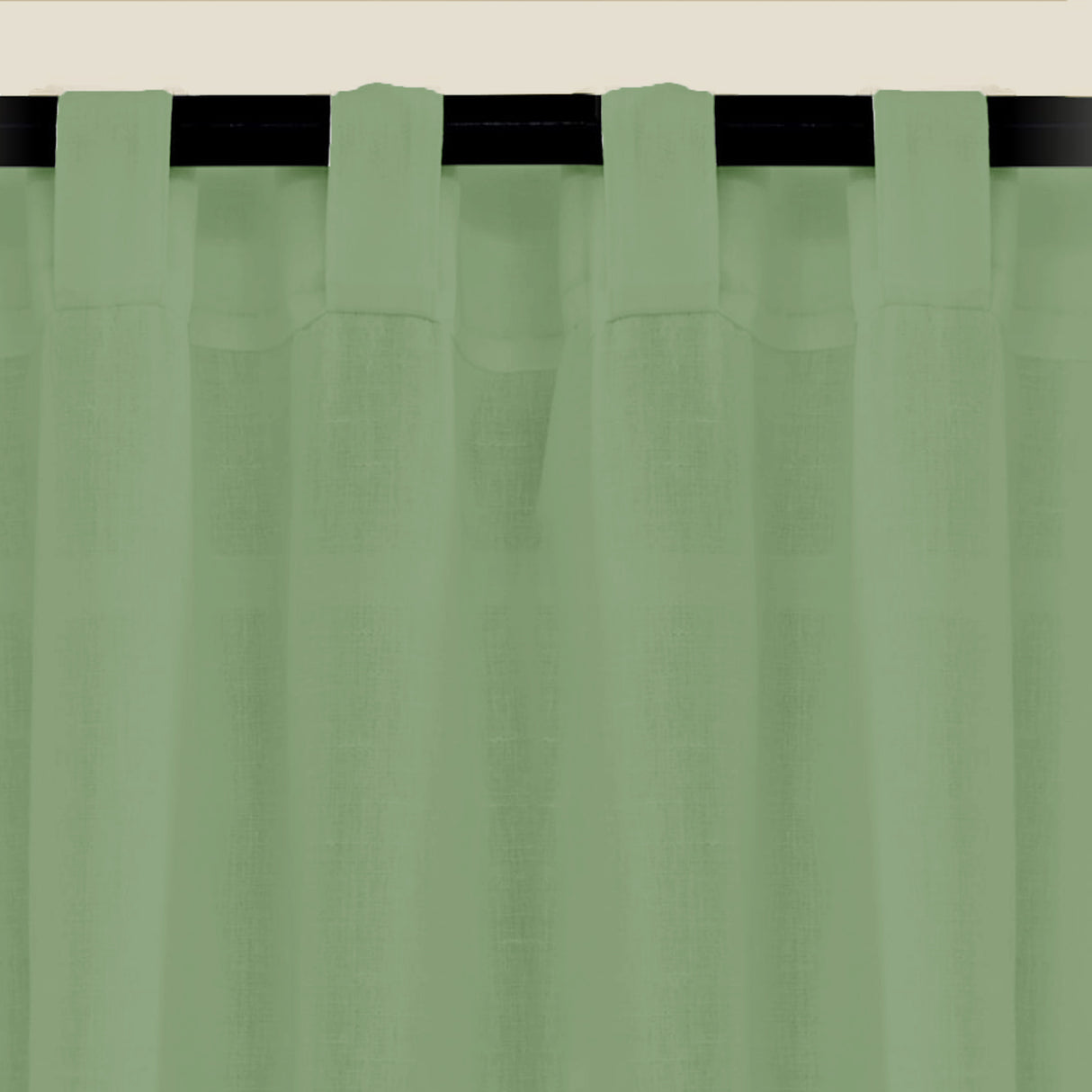 Fort Absolute - Back Tab Solid Sheer Curtain (Mint Green)