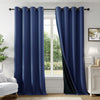 Fort Essential - Black Backing Solid Blackout Curtain (Navy Blue)