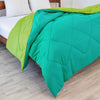 Fort - Box Stitch Duvet Comforter (Parrot Green & Aqua Green)