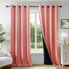Fort Essential - Black Backing Solid Blackout Curtain (Peach)