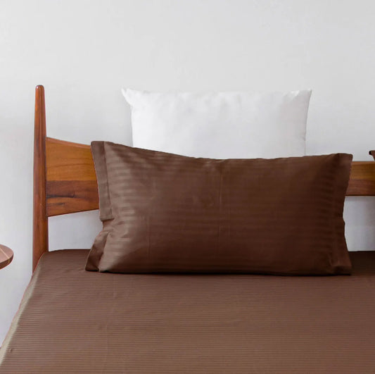 Breton Drowsy - Pillow Cover ( Bedsheet Not Included )Brown pillow cover