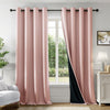 Fort Essential - Black Backing Solid Blackout Curtain (Pink)
