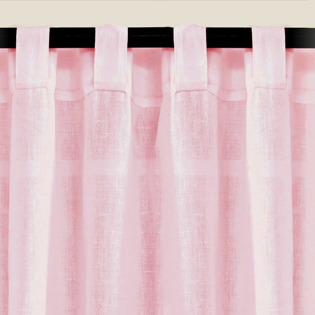 Fort Absolute - Back Tab Solid Sheer Curtain (Pink)