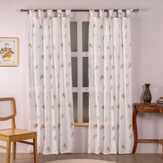 Imprimer Modern Mosaic - Twist Tab Top Sheer CurtainPrinted Sheer Curtain