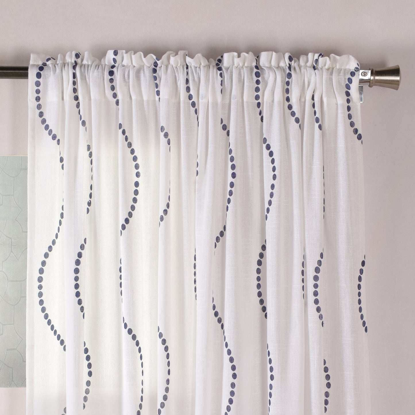 Imprimer Wavy Rhythm - Sheer Curtain Rod Pocket