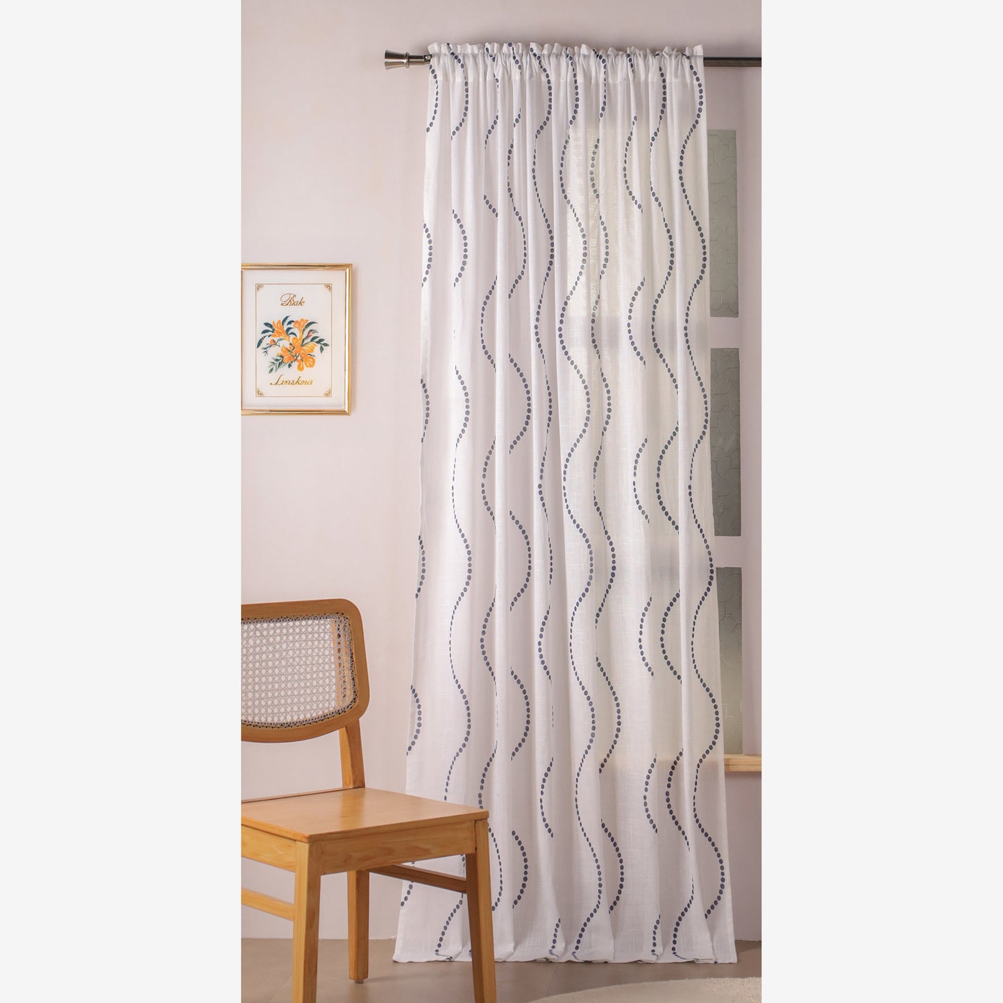 Imprimer Wavy Rhythm - Sheer Curtain Rod Pocket