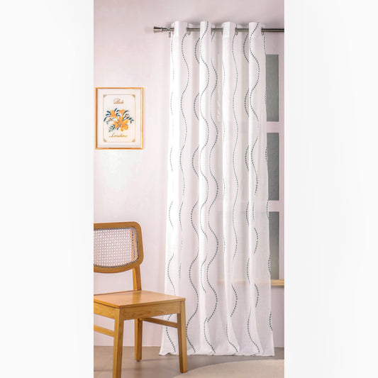 Imprimer Wavy Rhythm - Sheer CurtainPrinted Sheer Curtain