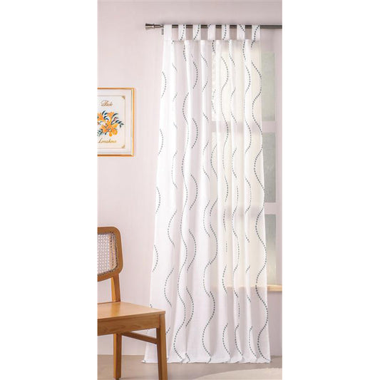 Imprimer Wavy Rhythm - Loop Sheer CurtainPrinted Sheer Curtain