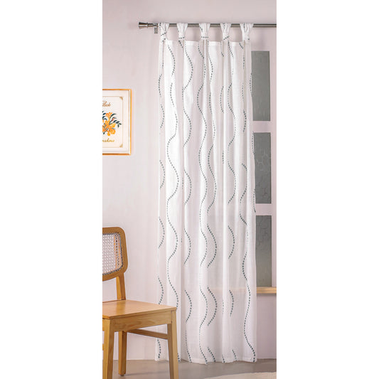 Imprimer Wavy Rhythm - Twist Tab Top Sheer CurtainPrinted Sheer Curtain