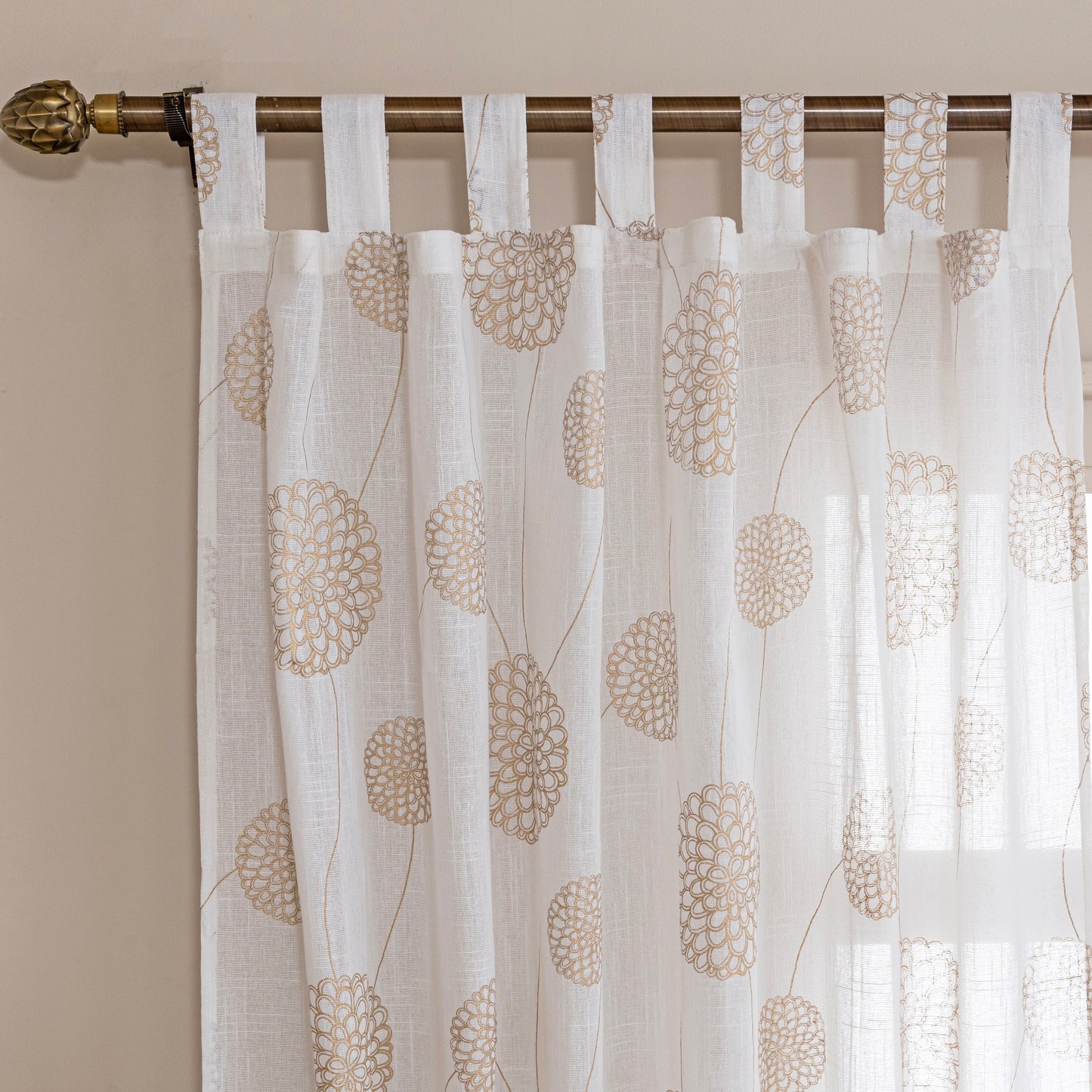 Imprimer Gold Dandelions - Loop Sheer Curtain