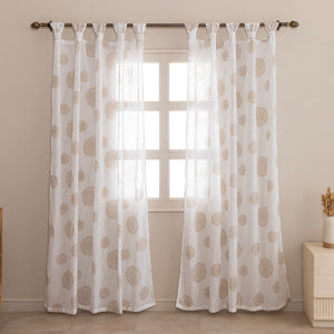 Imprimer Gold Dandelions - Twist Tab Top Sheer Curtain