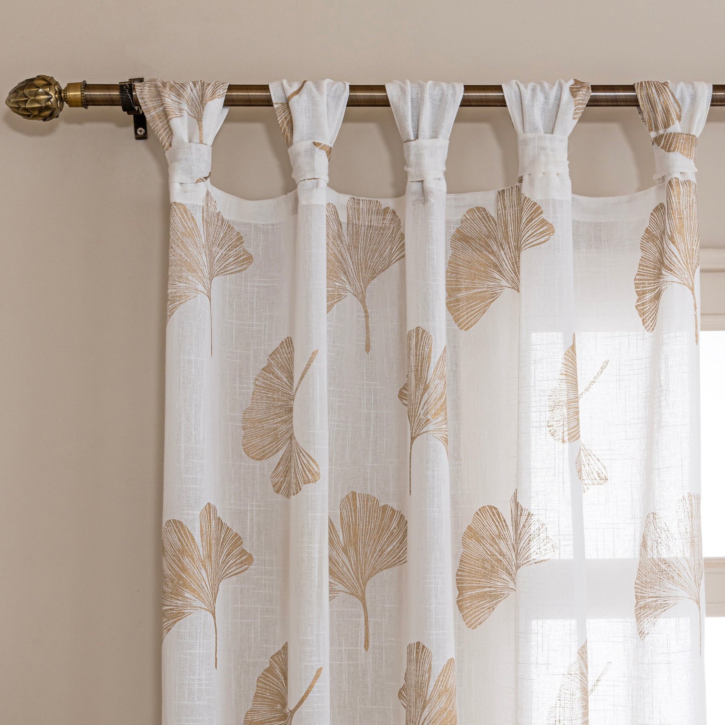 Imprimer Angular Bloom - Twist Tab Top Sheer Curtain