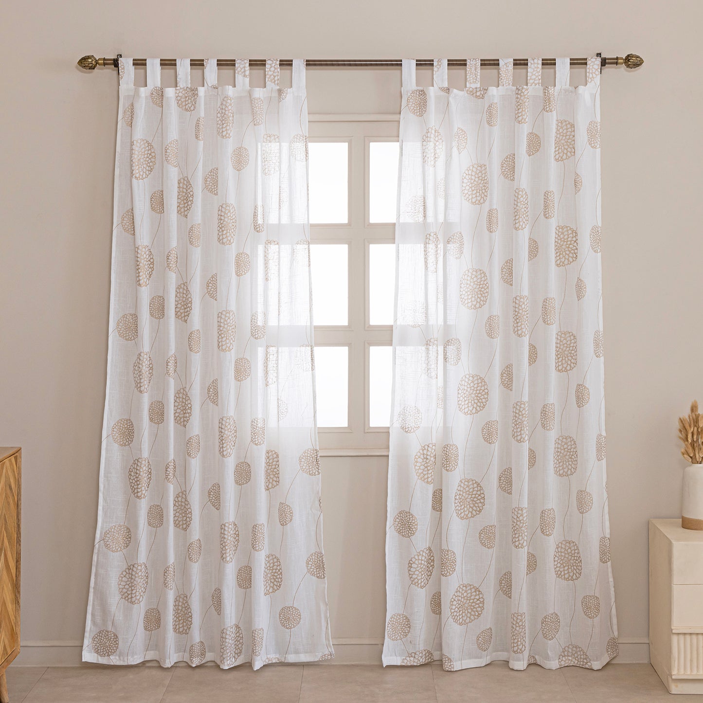 Imprimer Gold Dandelions - Loop Sheer Curtain