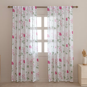 Imprimer Rosachic- Back Tab Sheer Curtain