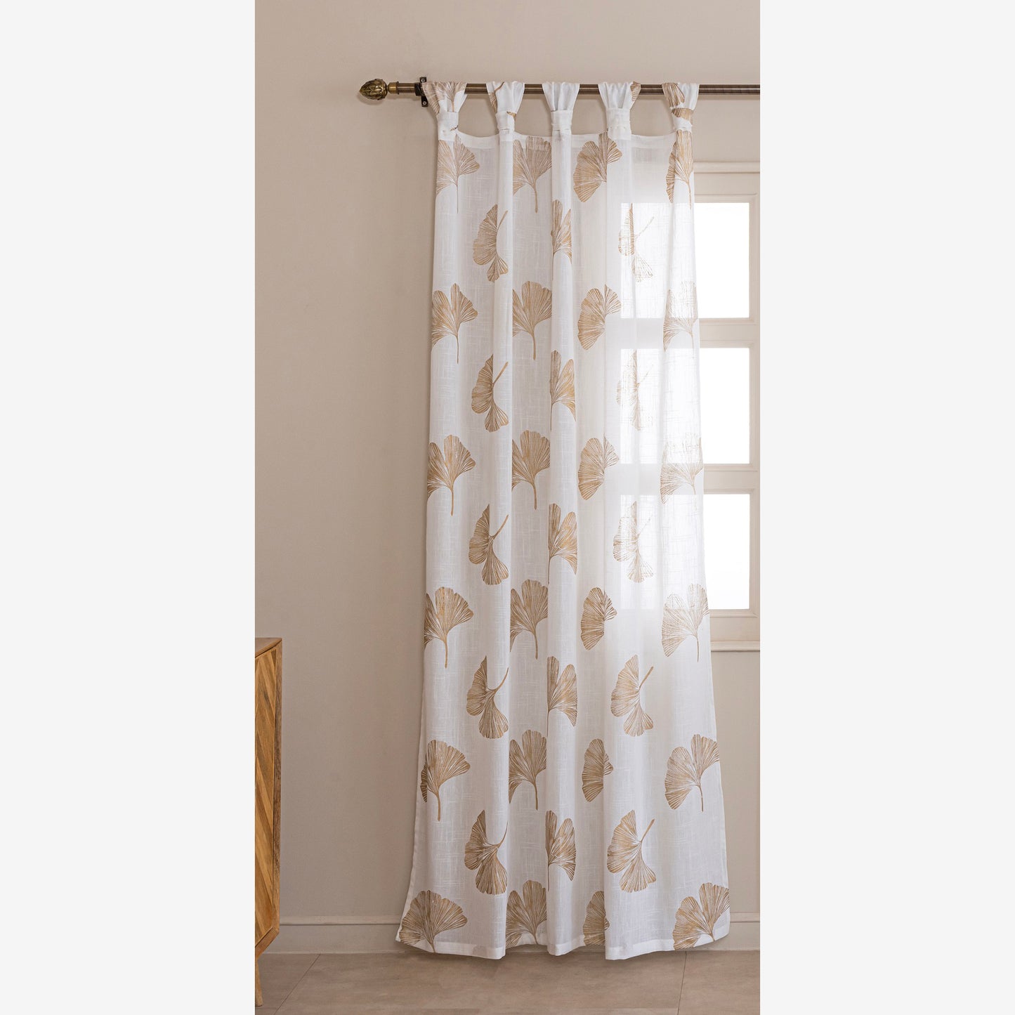 Imprimer Angular Bloom - Twist Tab Top Sheer Curtain