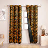 Imprimer Abstract - Digital Printed Blackout Curtain (Black & Mustard)