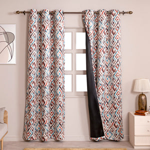 Imprimer Geometric - Digital Printed Blackout Curtain (Multicolor)