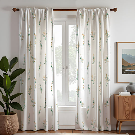 Leafscape Yellow & Green - Printed Rod Pocket Duck CurtainLeafscape Yellow & Green - Printed Rod Pocket Duck Curtain