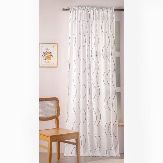 Imprimer Wavy Rhythm - Sheer Curtain Rod PocketImprimer Wavy Rhythm - Sheer Curtain Rod Pocket