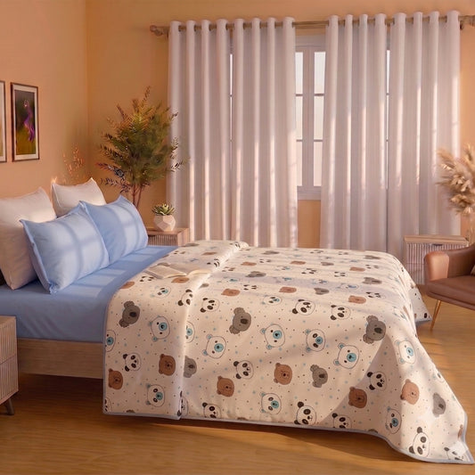 Premium Solid Bedsheet & Baby Dohar Combo SetPremium Solid Bedsheet & Baby Dohar Combo Set