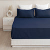 Breton Nap - Satin Stripes Bedsheet (Dark Blue)
