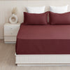 Breton Nap - Satin Stripes Bedsheet (Maroon)