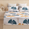 Imprimer Ginkyo - Floral Printed Bedsheet (Mustard & Grey)