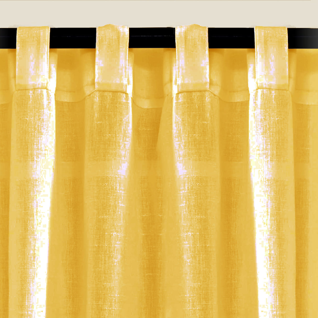 Fort Absolute - Back Tab Solid Sheer Curtain (Yellow)