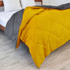 Fort - Box Stitch Duvet Comforter (Mango Yellow & Dark Grey)