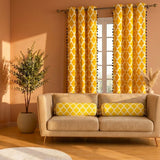 Premium Quatrefoil Duck Curtain & Bolster Cover Combo Set