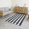Breton Shadowplay - Plaid Cotton Rug (Black & White)