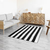 Breton Shadowplay - Plaid Rug (Black & White Stripe)