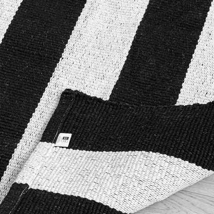 Breton Shadowplay - Plaid Rug Black & White Stripe