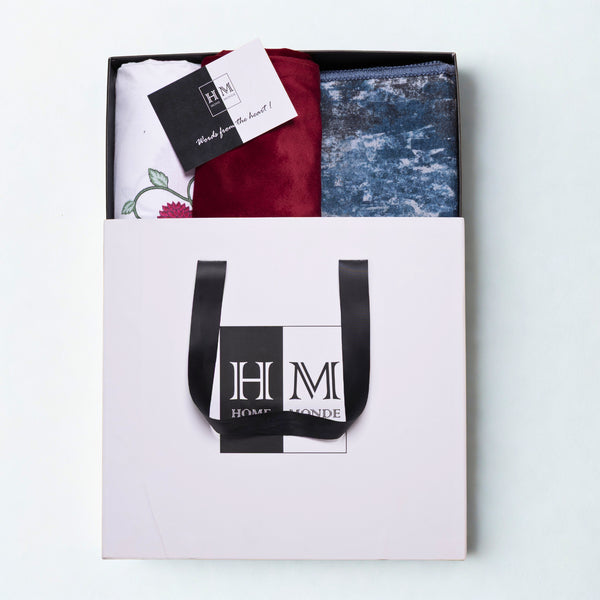 Premium Bedsheet, Cushion Cover & Rug Combo Set | Gift-Ready Box